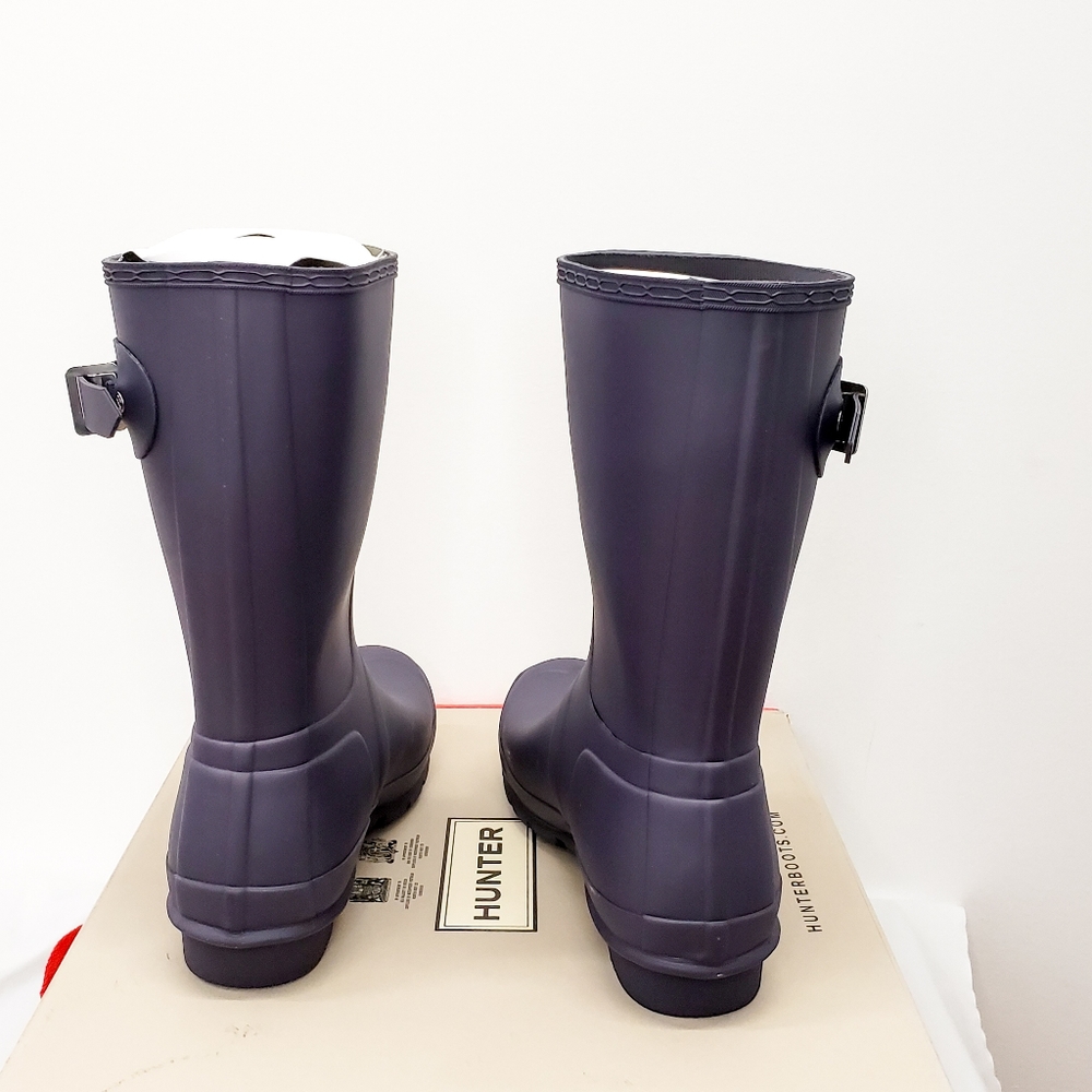 NIB Hunter Short Waterproof Rain Boot - Aubergine - Picture 3 of 10